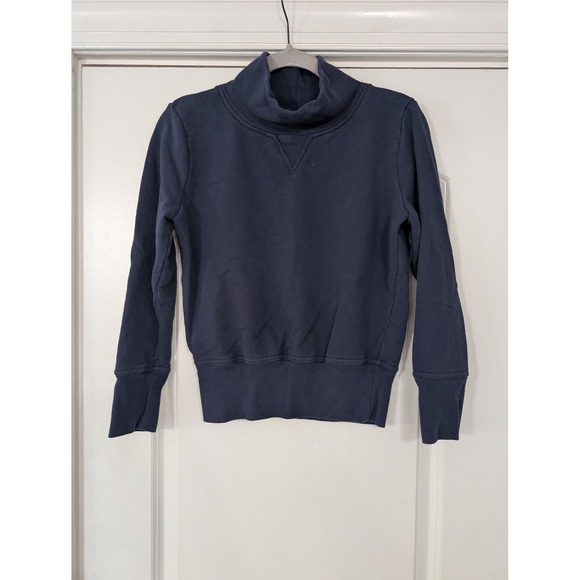 Madewell Turtleneck Sweatshirt Navy Blue women's small funnel Neck Pullover - Picture 1 of 6